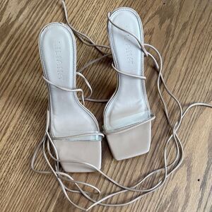 Liliana Women's Nude Lace-Up Heels